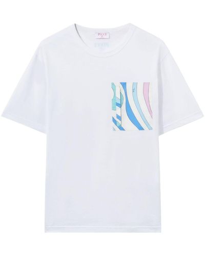 Emilio Pucci T-Shirt mit Marmo-Print - Weiß