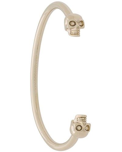 Alexander McQueen Thin Twin Skull Bracelet - メタリック