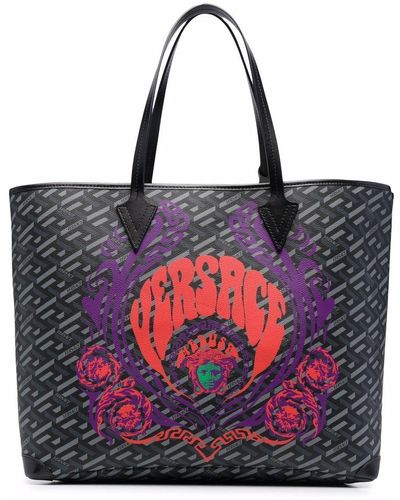 Versace La Greca Tote Bag - Black