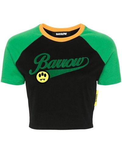 Barrow Logo-print Short Sleeves - Green