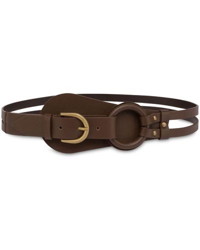 Alberta Ferretti Double-strap Leather Belt - Brown