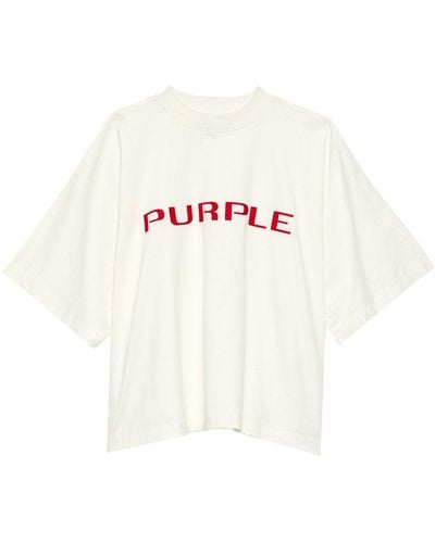 Purple Brand T-Shirt mit Wordmark-Print - Weiß