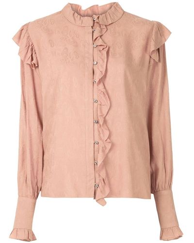 Olympiah Blouse Met Ruches - Roze