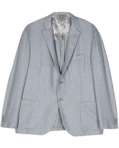 Corneliani Houndstooth-pattern Single-breasted Blazer - Grey