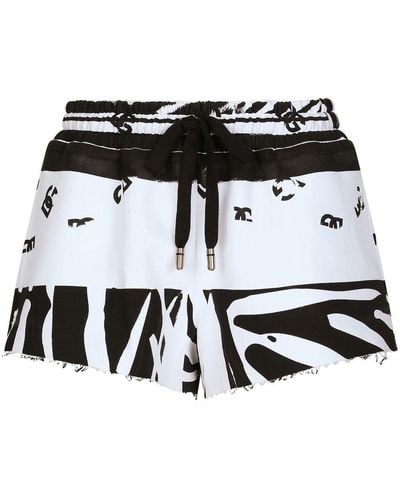 Dolce & Gabbana Shorts in jersey stampa zebra - Nero