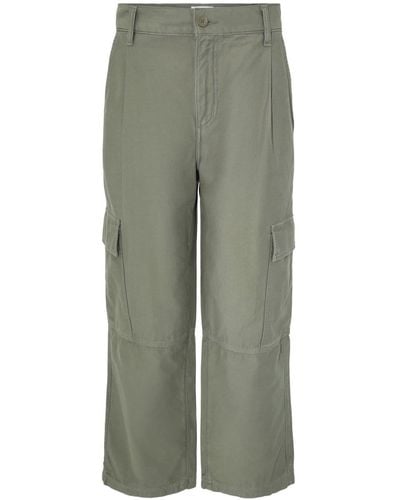 Agolde Jericho Cotton Trousers - Green
