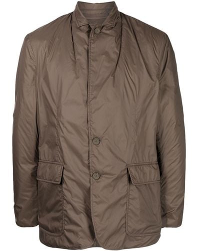 MAN ON THE BOON. Padded Button-front Jacket - Brown