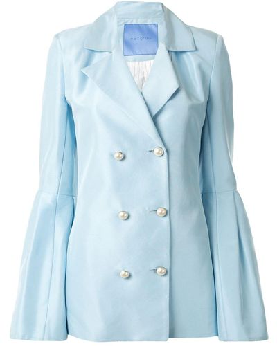 Macgraw Wing Double-breasted Silk Blazer - Blue