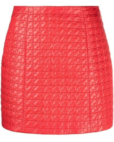 Patou Quilted Shell Miniskirt - Red