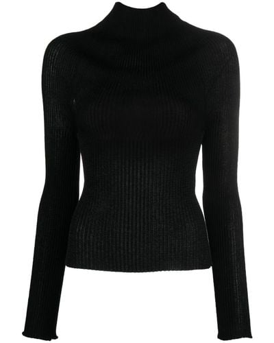 a. roege hove Emma Cut-out Ribbed Top - Black