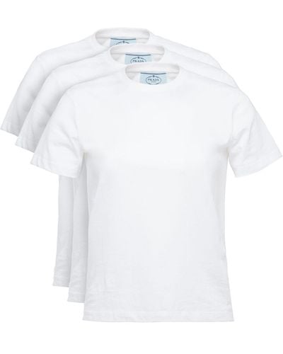 Prada 3 Pack T-shirt Set - White