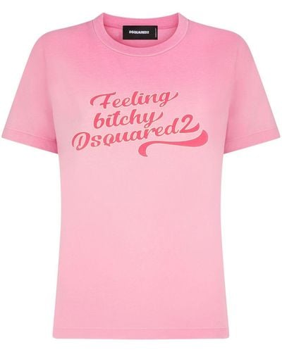 DSquared² T-shirt con stampa - Rosa
