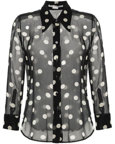 Stella McCartney Blouse Met Stippen - Zwart