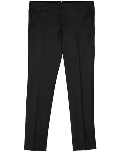 Corneliani Mid-rise Tailored Felted Trousers - Black