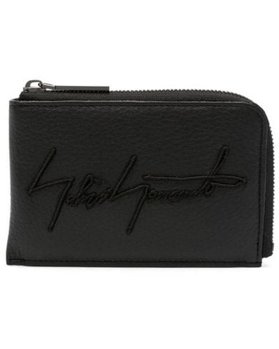 discord Yohji Yamamoto Logo-patch Leather Wallet - Black