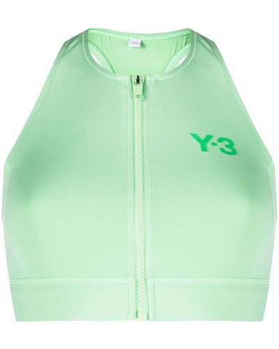 Y-3 Debossed-logo Bikini Top - Green