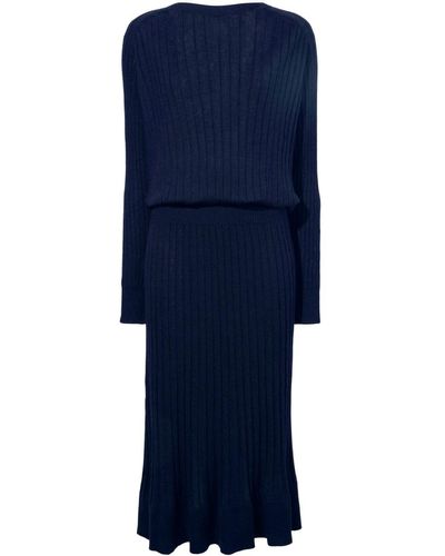 Proenza Schouler Eden Ribbed-knit Midi Dress - Blue