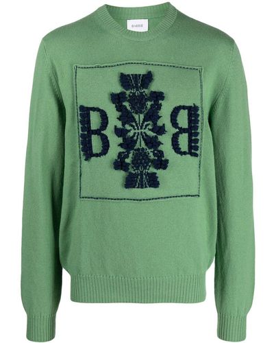 Barrie Embroidered Cashmere Sweater - Green