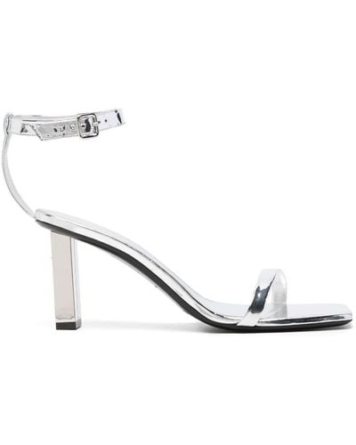 Courreges 95mm Metallic-finish Leather Sandals - Natural