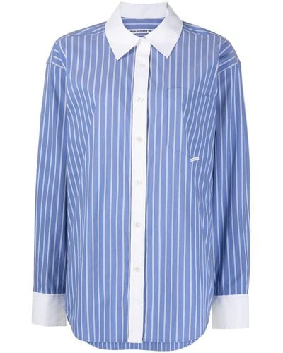 Alexander Wang Stripe-print Long-sleeved Shirt - Blue