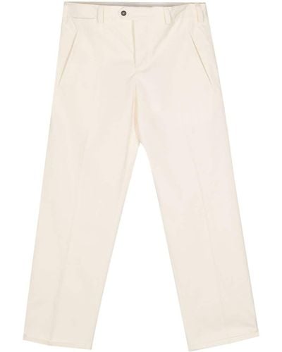 PT Torino Pressed-crease Tapered Trousers - Natural