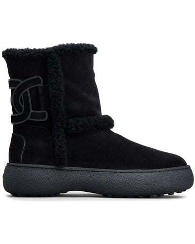 Tod's W. G. Ankle Boots In Suede - Black