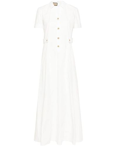 Gucci Hemdkleid mit GG-Knöpfen - Weiß