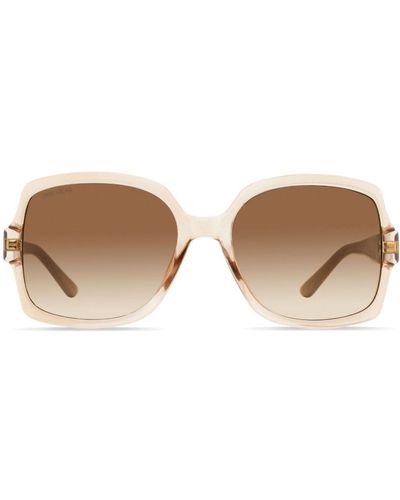 Jimmy Choo Sonnenbrille mit eckigem Gestell - Braun