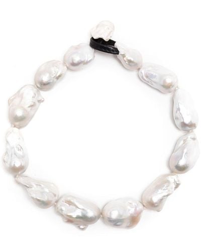 Monies Baroque Pearl Necklace - White
