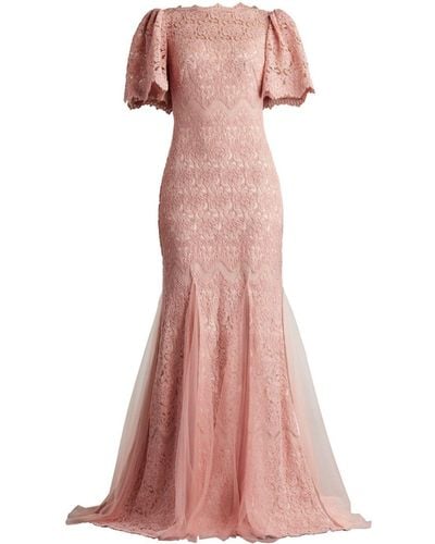 Tadashi Shoji Embroidered Short Sleeve Dress - Pink