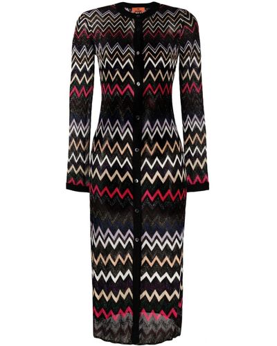 Missoni Zigzag-print Long-sleeve Dress - Black