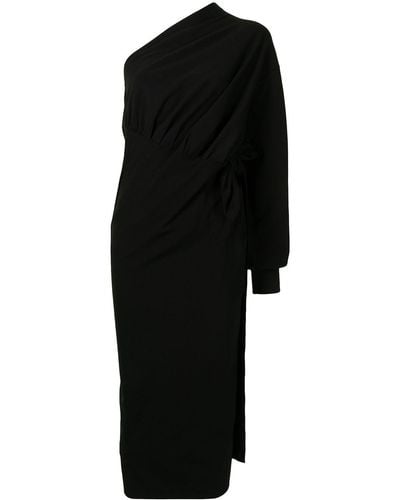 Balenciaga Asymmetrische Wikkeljurk - Zwart