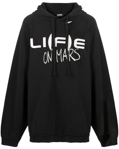 Raf Simons Life On Mars ダメージ パーカー - ブラック