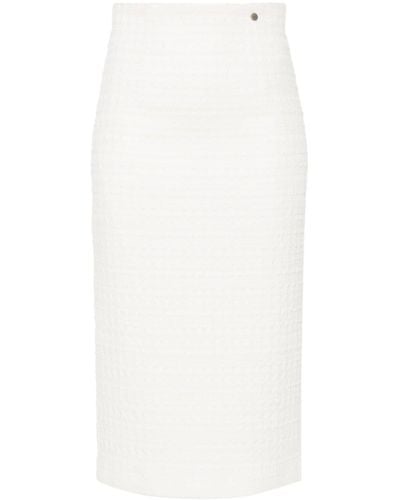 Nissa High-waisted Bouclé Skirt - White