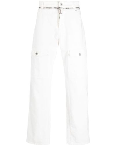 Balmain Jeans dritti con zip - Bianco