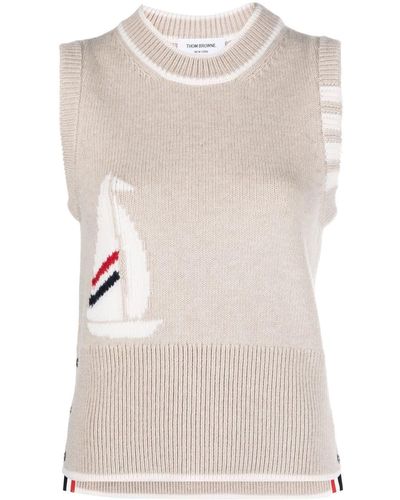 Thom Browne Whale Sail Boat Shell Top - Natural