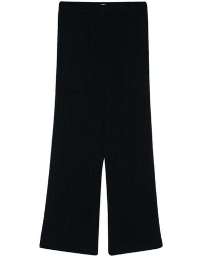 Issey Miyake Pantalon Hatching plissé - Noir