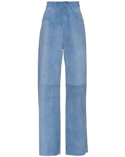 Miu Miu High-waisted Long Trousers - Blue