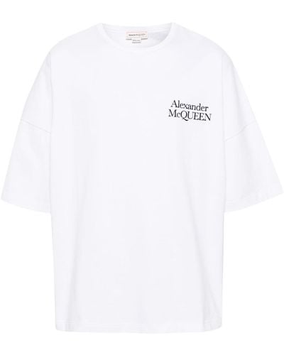 Alexander McQueen T-shirt Con Logo Oversize - White