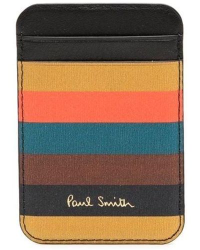 Paul Smith + Native Union Artist Stripe Leather Magsafe Wallet - White