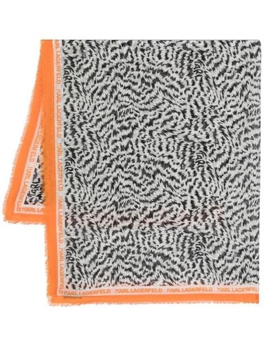 Karl Lagerfeld Zebra-print scarf - Grau