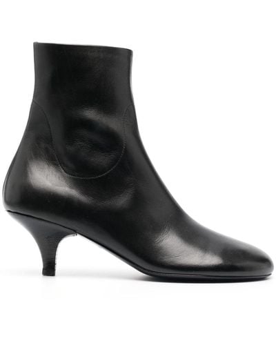 Marsèll Smooth Grain Round-toe Leather Boots - Black