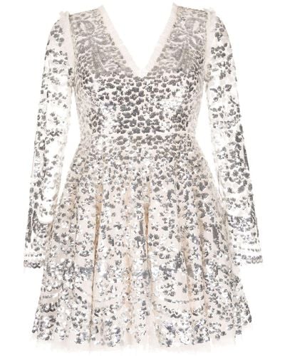 Needle & Thread Embellished Chandelier Minidress - White