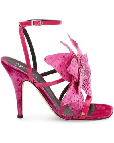 Giuseppe Zanotti Florant Velvet Sandals - Pink