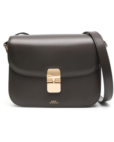 A.P.C. Small Grace Leather Shoulder Bag - Black