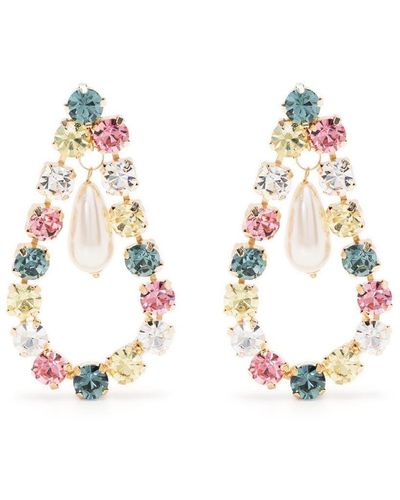 Rosantica Pastello Crystal-embellished Teardrop Earrings - Metallic