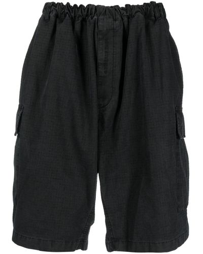 Acne Studios Ripstop cotton drop-crotch shorts - Negro