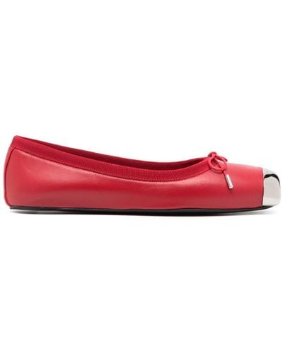 Alexander McQueen Bow-detail Ballerina Shoes - Red