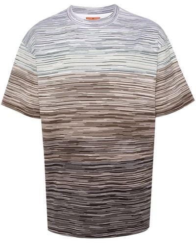 Missoni T-Shirt mit Slub-Muster - Grau