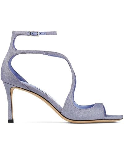Jimmy Choo 75mm Azia Strappy Leather Sandals - Blue
